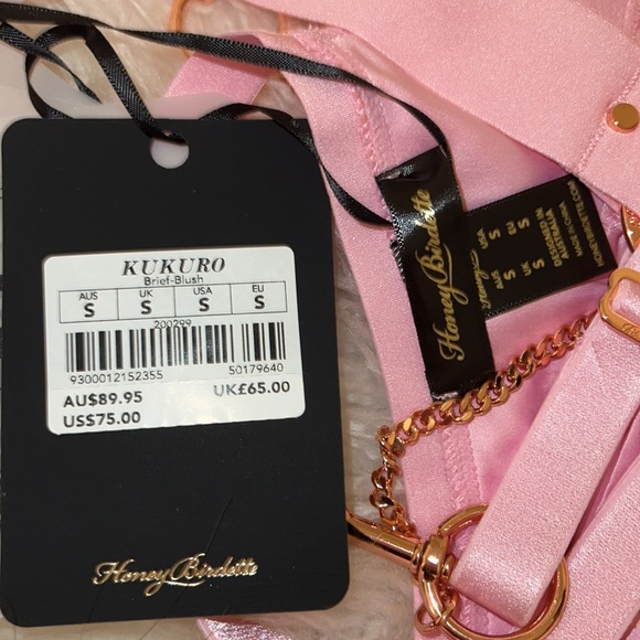 SOLD Honey Birdette Kukuro blush bra open brief set nwt - Picture 2 of 7